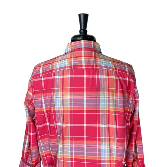 Chaps Ralph Lauren Women’s Shirt L Plaid Cotton Stretch No Iron Preppy Button Up - Picture 7 of 9